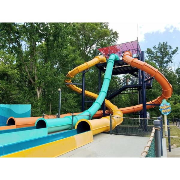 Theme Park Fiberglass Water Slide Customized Closed Tube Spiral FRP For Adult