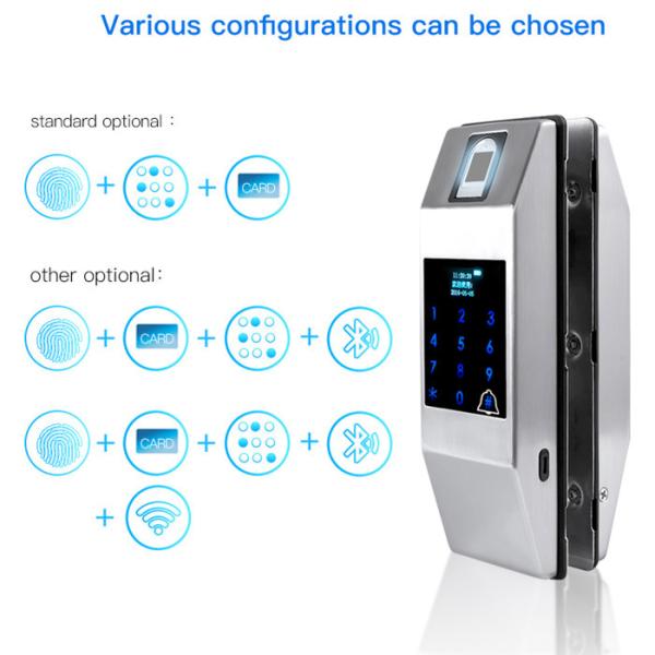 Fingerprint Frameless Glass Door Locks