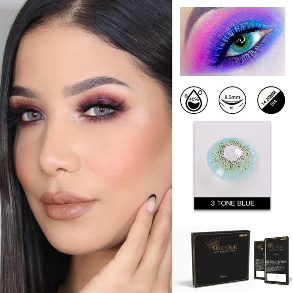 Real Looking Tri Color Contact Lenses Most Natural Colored 14.2mm