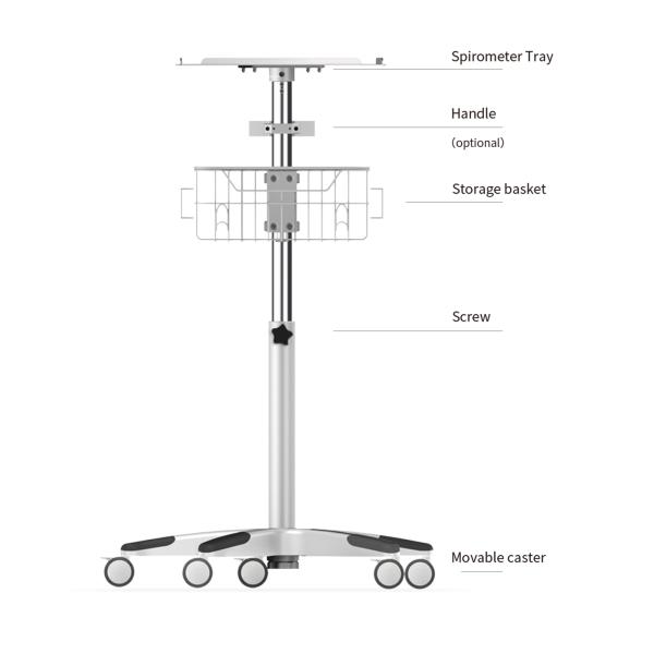SPM Medical Trolley Cart Aluminium Consumable Medical Supplies Movable Vertical