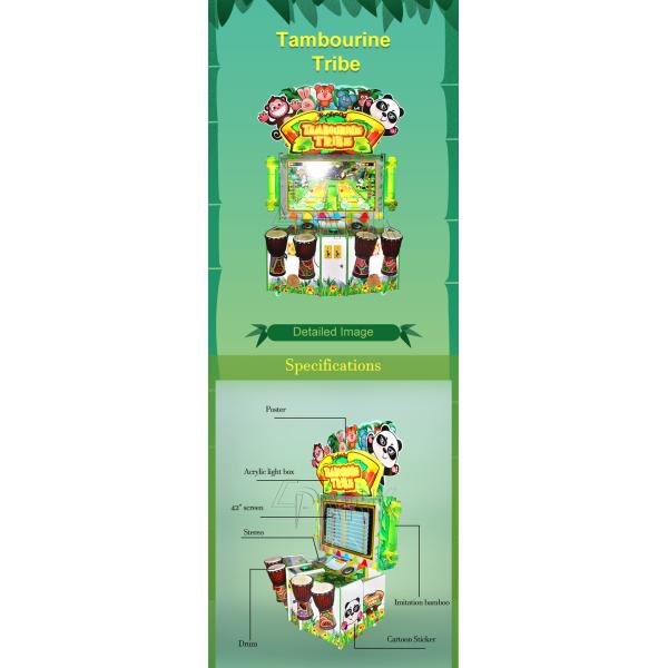 Cute Amusement Game Machines / Tambourine Tribe Child - Parents Interactive Hit Drum Game Machine