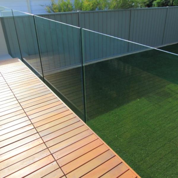 10mm 12mm 15mm Frameless Glass Railing Balcony / Frameless Glass Handrail Impact