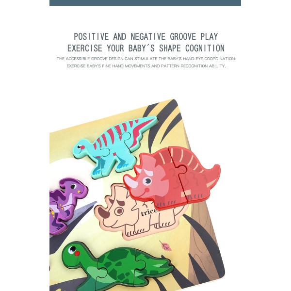 Wholesale Three-dimensional Buckle Scene Puzzle Oem Odm Kids Early Learning Enlightenment Dinosaur Cognition Scratching Board