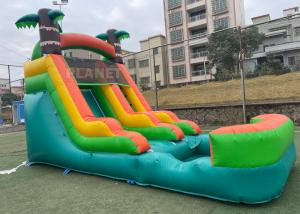 Cheap Anti UV Outdoor Adults Commercial Vinyl inflatable water slide rental backyard Tropical inflatable water slide wholesale