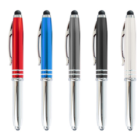 Fancy aluminum pole Advertising pen with rubber touch Metal touch pen Aluminum tube ballpoint pen