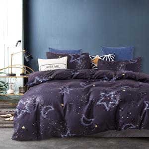 Constellation Printed Duvet Cover Pillowcase Bedding Set with Reactive Printed