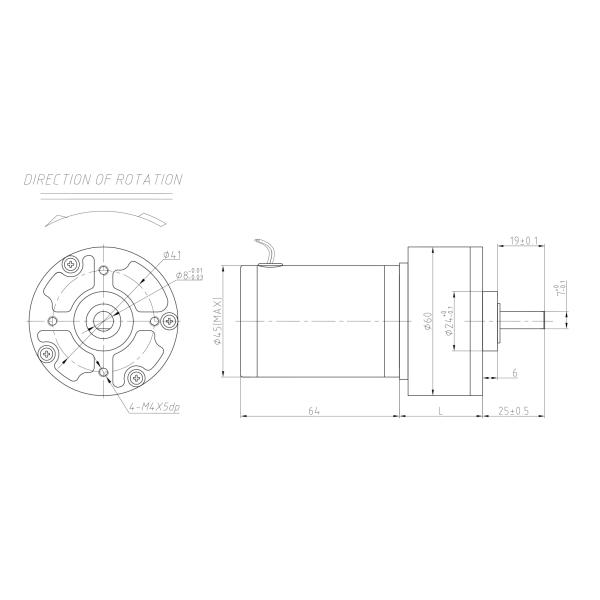 60mm Gear Box 12V 24V Small Dc Gear Motor 50W 65rpm 110Rpm 8nm 10nm