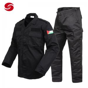 Cheap Long Sleeve Black Cotton Police Security Guard Uniform Shirt Suit wholesale