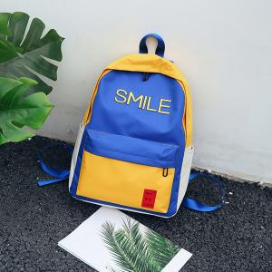 Cheap Large capacity men and women street shot stitching color backpacks fashion casual joker high school students bag tide wholesale