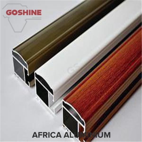 T Shape Wood Finish Aluminium Profiles Length Customized For Glass Doors