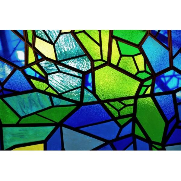 Custom Pattern Stained Glass Panels Textured Surface For Cathedral