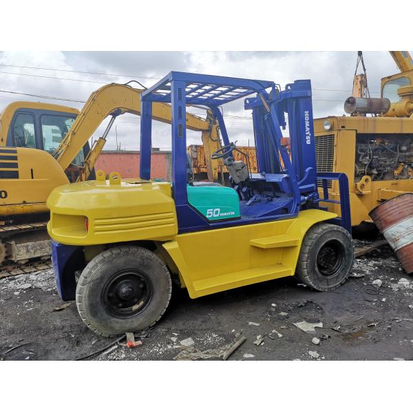 Komatsu Used Diesel Forklift Truck , Original 3 Stage Mast Forklift