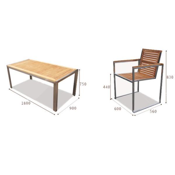 Stainless Steel Solid Wooden Outdoor Furniture High End With OEM / ODM Special Offer