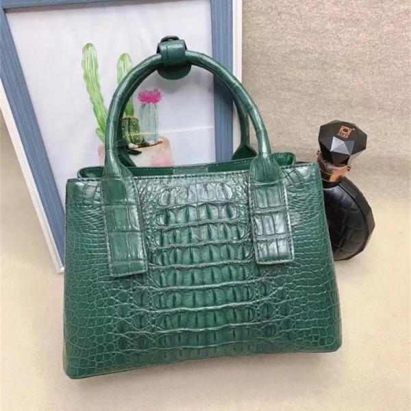 Genuine Alligator Leather Lady White Purse Female Single Shoulder Bag Authentic Crocodile Skin Women Top-handle Handbag