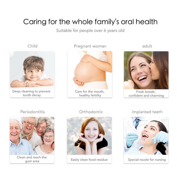 Nicefeel Family Oral Irrigator 600ml Big Capacity Water Flosser For Teeth Cleaning