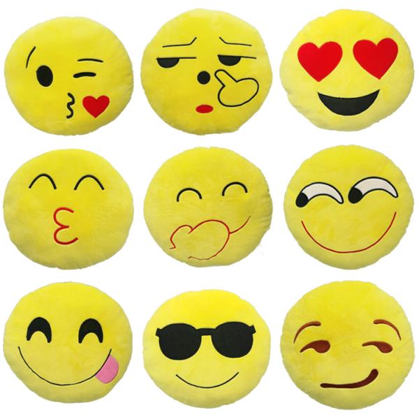 22 styles Emoji Emoticon Yellow and Round Stuffed Cushions And Pillows For Home Decoration