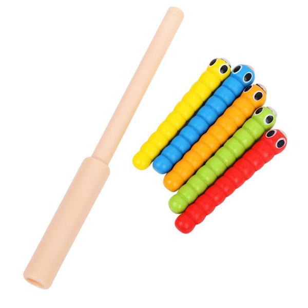 Wooden Bug Catching Game 5 Worms 1 Wooden Toys Accessories Montessori Educational Toys