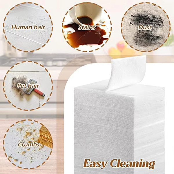 Highly Absorbent White Dry Sweeping Cloths Quick Cleaning Disposable Dry Sweeping Pads