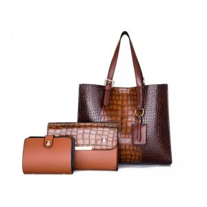 Anti Abrasion Women PU Handbag Purse Set Reusable Multipurpose