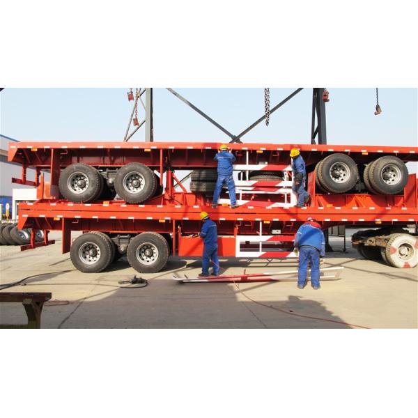  2 Axles flatbed container semi trailer