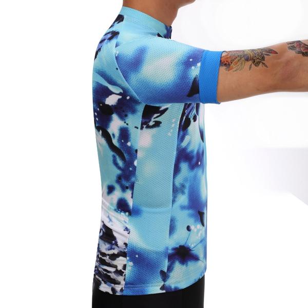 Cyclist Blue Custom Bike Riding Jerseys 130g Polyester Gravel Jersey Cycling
