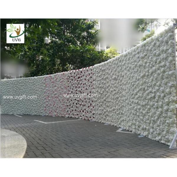 UVG DIY luxury backdrop wedding in pink artificial rose flower wall for stage decoration CHR1136