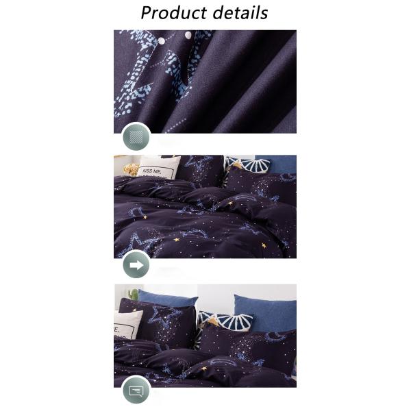 Constellation Printed Duvet Cover Pillowcase Bedding Set with Reactive Printed Dyeing