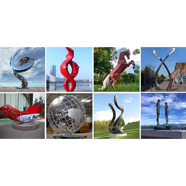 Landscaping Decoration Finished Modern Park Art Outdoor Lawn Ornament Metal Red Sculpture For Sale