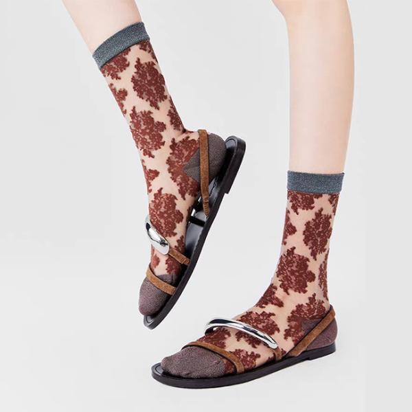 Custom Summer Wear Fashionable Crystal Socks Women'S Glass Silk Tide Socks