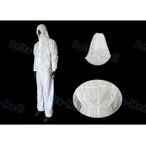 White SF Disposable Hooded Coveralls , Anti Water Disposable Safety Coveralls