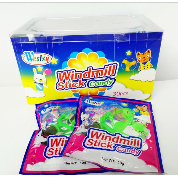Windmill Shape Hard Novelty Candy Toys With Multi Fruit Flavor
