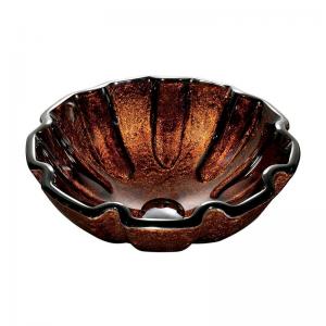 Cheap 19mm Classic Clear Bathroom Sink Bowl Circular Tempered Glass Flower Shape Brown wholesale