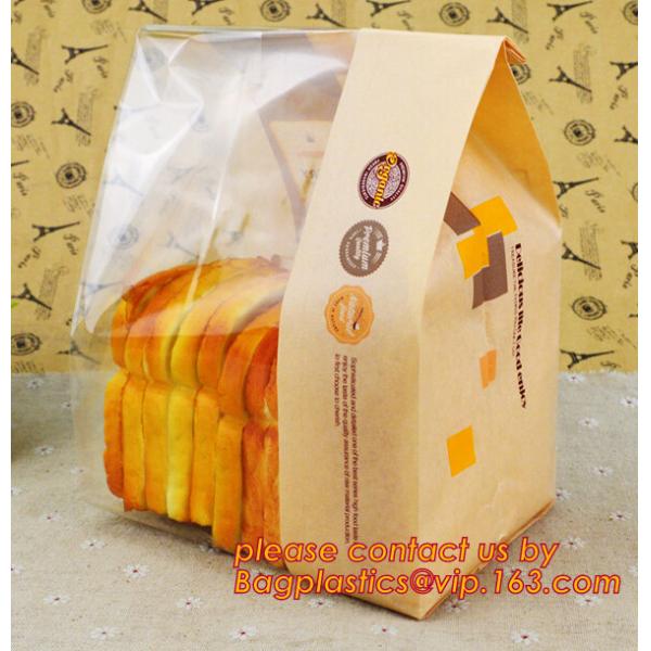 China supplier promotional custom coated bread/sandwich paper kraft bag with clear window,brown kraft paper bakery bread
