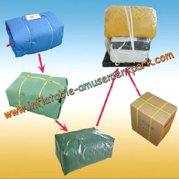 0.9mm PVC Tarpaulin Crooked Inflatable Amusement Park For Water Sports