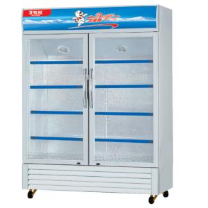 China Vertical 2 Glass Door Display Freezer R134a Refrigerant on sale