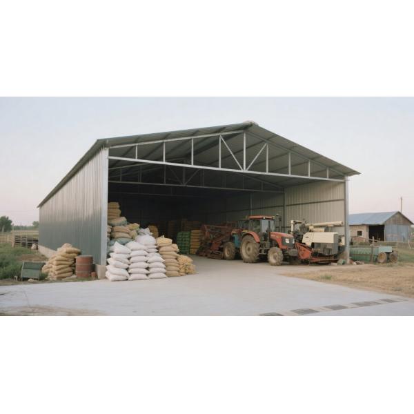 High Strength Hot Dip Galvanized Steel Structure Livestock Barn Farm Shed