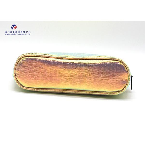 Fashionable Soft Leather Makeup Bag Round Corners Treatment Without Handle