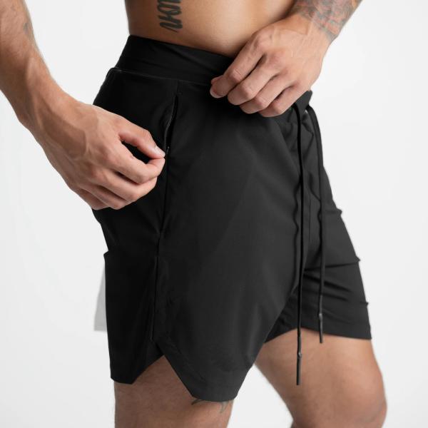 Drawstring Men Sports Shorts Polyester Woven Plain Jogger Workout Shorts