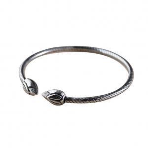 Cheap Sterling Silver Lotus Flower Wire Cable Cuff Bracelet Women Bangle(SZ0199) wholesale