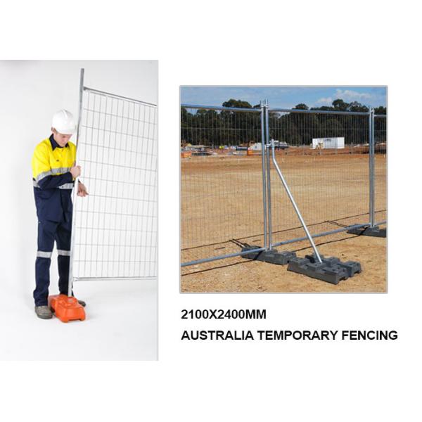 Interlocking 2.1m Tall Metal Tempoary Fence Galvanized Frame Design For Construction