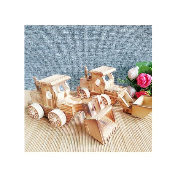 Decoration Wooden Crafted Gifts Car Model Wood Bulldozer Craft Gift