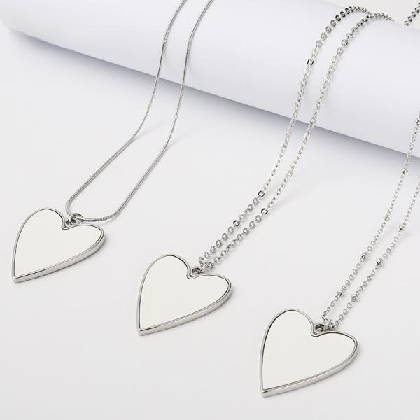 Sublimation Love Heart Necklace Valentines Necklace For Heat Transfer