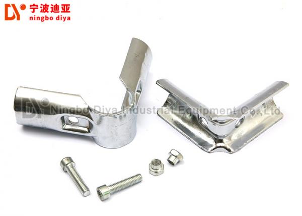 Quality Modular Pipe Rack Aluminium Tube Connectors / Zinc Plated Round Tube Joiners for sale