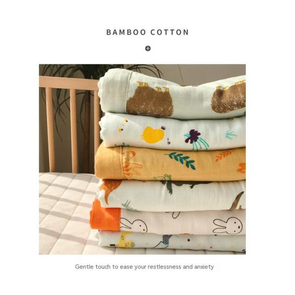 Pattern Style Baby Bamboo Cotton Gauze Bath Newborn Quilt Set for Class A Cot Bedding