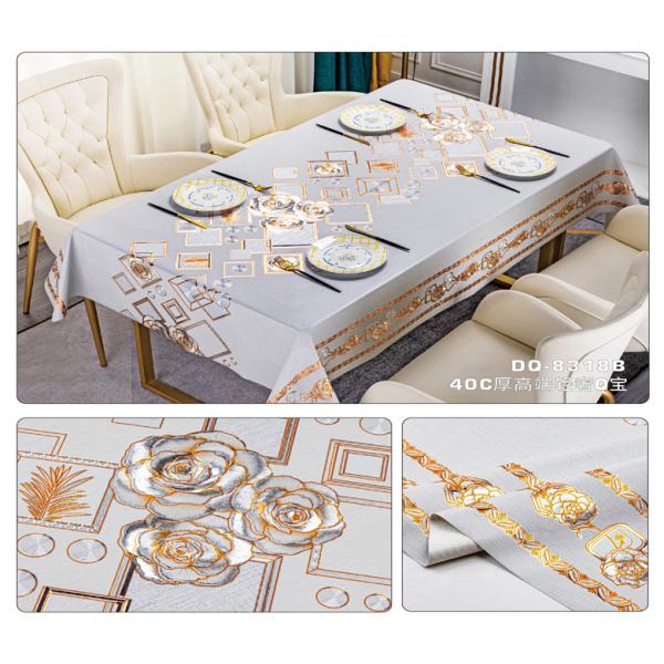 137cm*20m Waterproof Blue Golden Dining Wedding Nonwoven Waterproof Table Cloth Cover