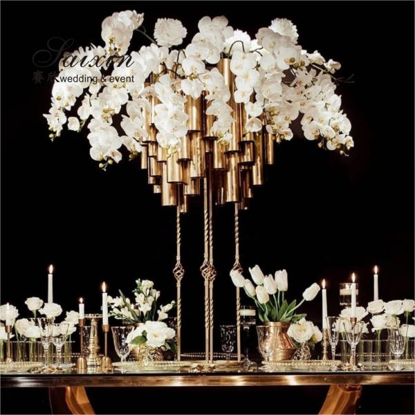 80cm-100cm Tall Black Glass Stemmed Glass Vase Hurricane For Wedding Table Centerpiece