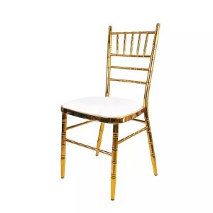 Cheap Elegant Metal Frame Soft Catering Gold Gilded Chairs Scratch Resistant wholesale