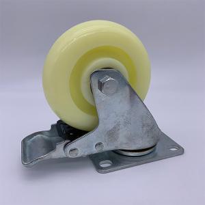 Cheap 75mm Lockable Nylon Caster Wheels Plate Mounting White Tread wholesale
