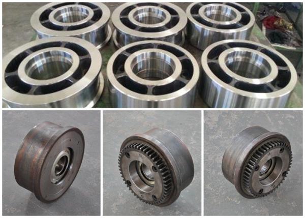 Whosesale factory price crane parts forged railway wheel with shaft