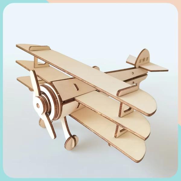 Natural Wood Airplane Kids Toys Solar Educational Toys Juguetes